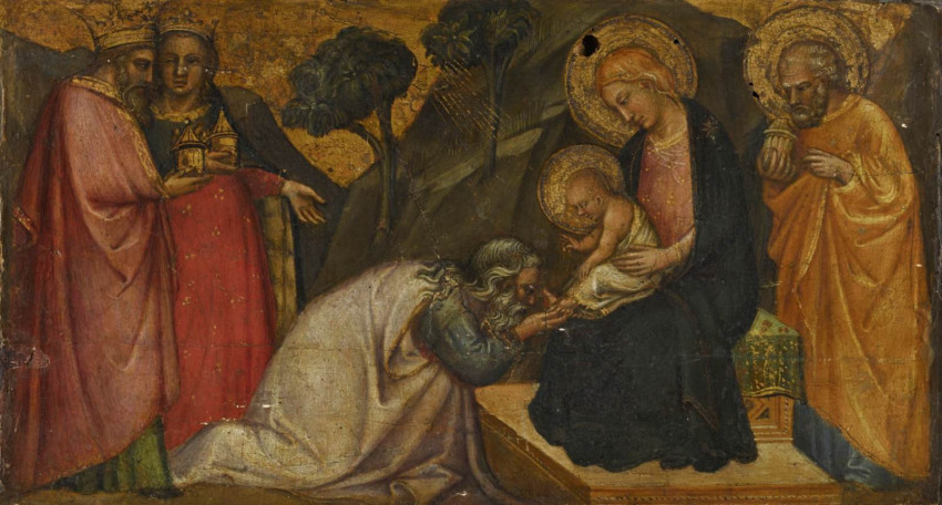Spinello Aretino: A bölcsek hódolata (1395 körül)