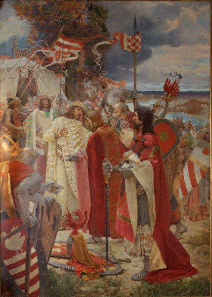 Oton Iveković: A horvát főurak békecsókot váltanak Könyves Kálmánnal