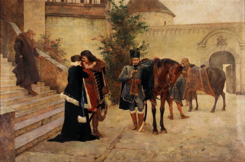 Oton Iveković: Zrínyi Péter búcsúja feleségétől, Frangepán Katalintól