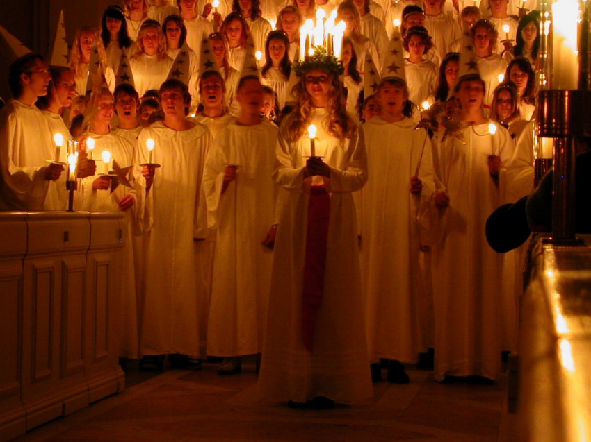 Lucia-ünnep egy svéd templomban 2006-ban