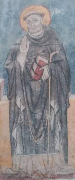 Szent Zoerard-András 14. századi ábrázolása a zselízi templomban