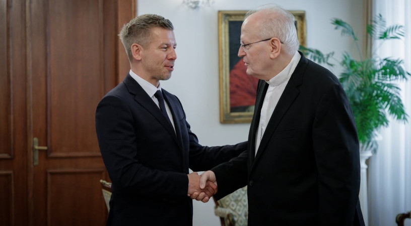 Erdő Péter bíboros fogadta Magyar Péter miniszterelnököt