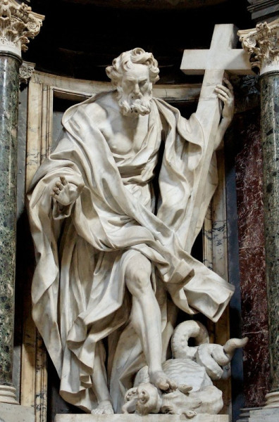 Szent Fülöp szobra a lateráni bazilikában (Giuseppe Mazzuoli alkotása)