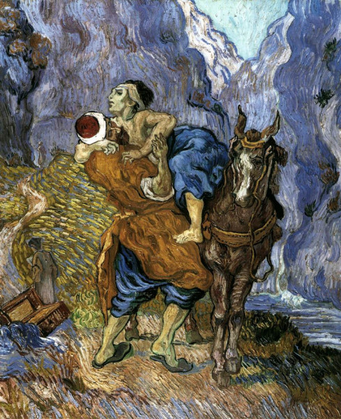 Vincent van Gogh: Az irgalmas szamaritánus (Delacroix nyomán)
