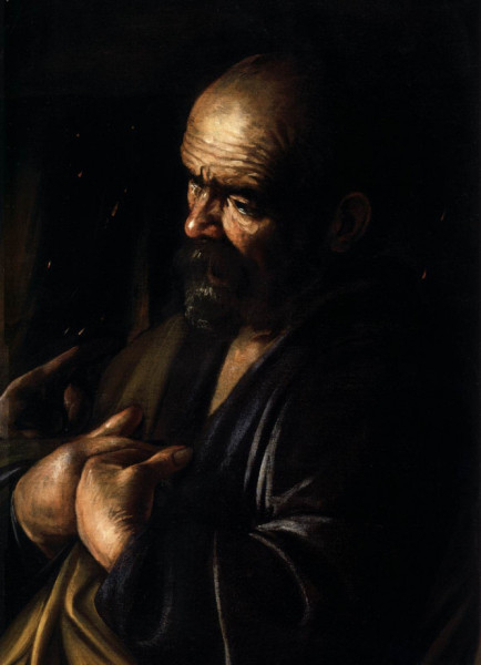 Caravaggio: Péter megtagadja Jézust (részlet; 1610 körül)