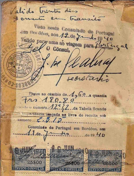 Az egyik életmentő vízum 1940-ből