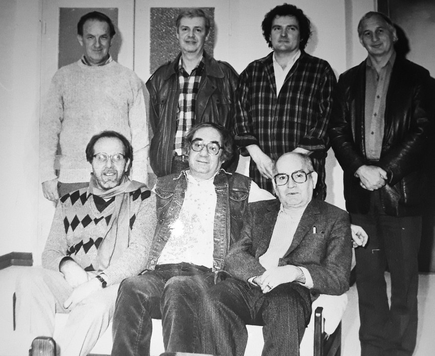 Sajdik Ferenc, Brenner György, Lehoczki István, Dallos Jenő, Krenner István, Balázs-Piri Balázs és Hegedűs István, a Ludas karikaturistái az 1980-as években