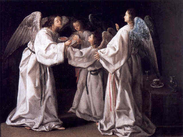 Eugenio Caxés: Angyalok táplálják az újszülött Szent Rajmundot (1630)