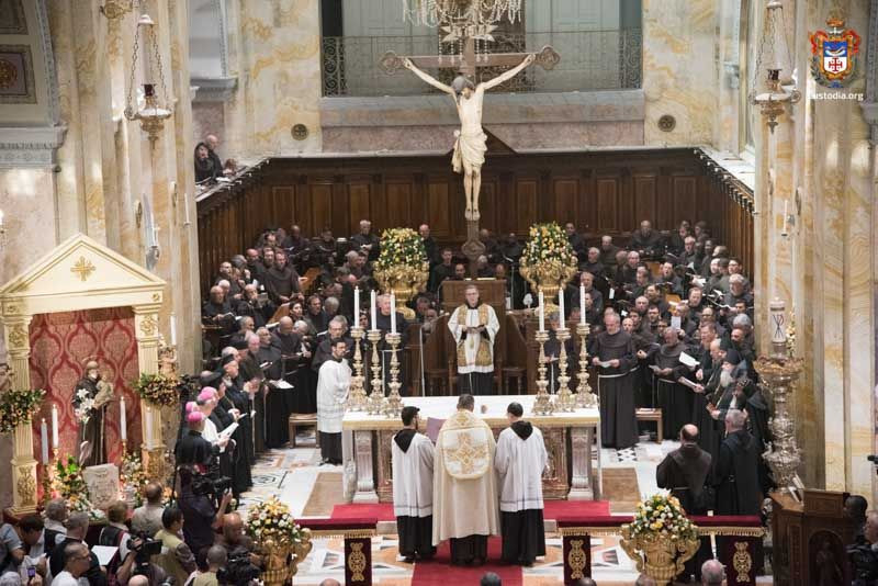 A kusztos beiktatásának ünnepsége a San Salvatore-templomban.