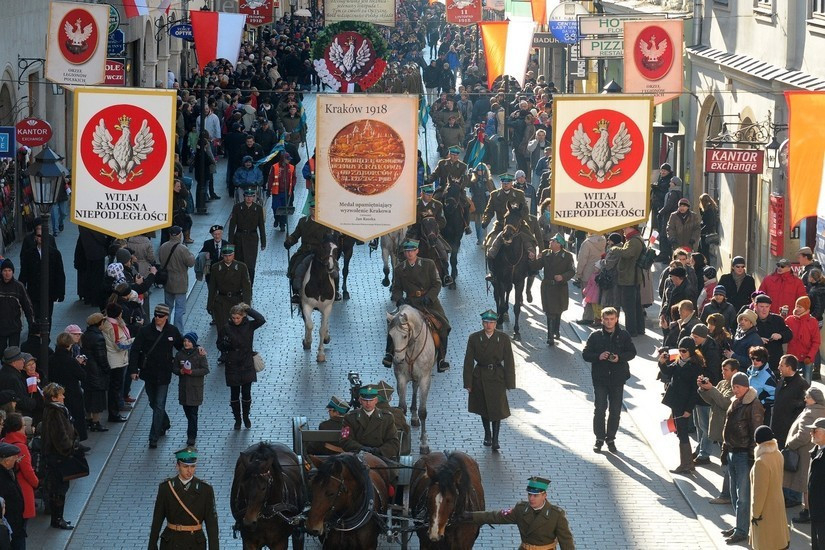 Felvonulás Krakkóban
