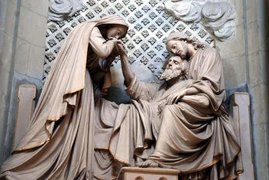 Szent József halála (Eglise Abbatiale, Saint Florent le Vieil, Franciaország)