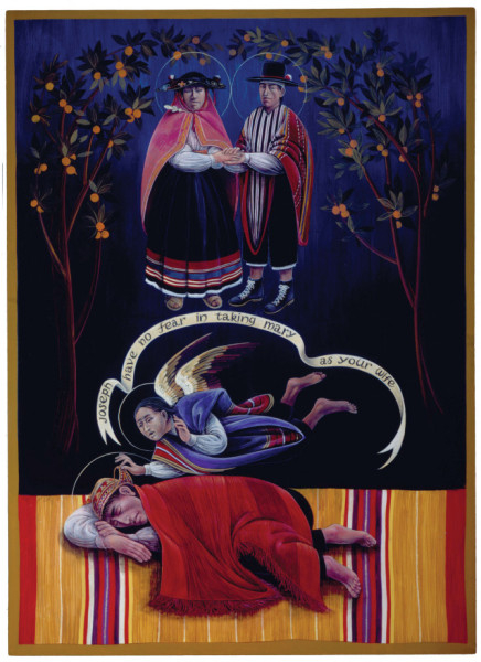 Latin-amerikai őslakosok jelennek meg a József álma című képen.