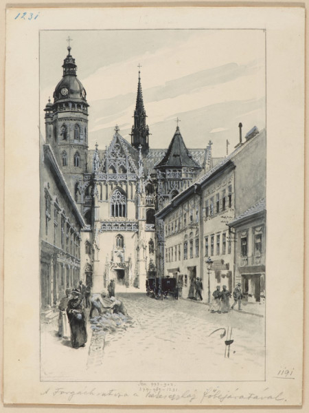 Háry Gyula: Kassa, a dóm a Forgách utca felől