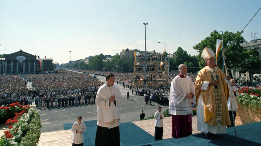 II. János Pál pápa Budapesten.