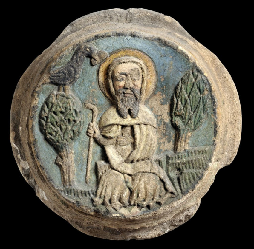 Zárókő Remete Szent Pál alakjával (15. század eleje)