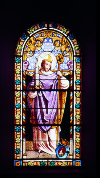 Regensburgi Szent Wolfgang ábrázolása a csávosi templomban
