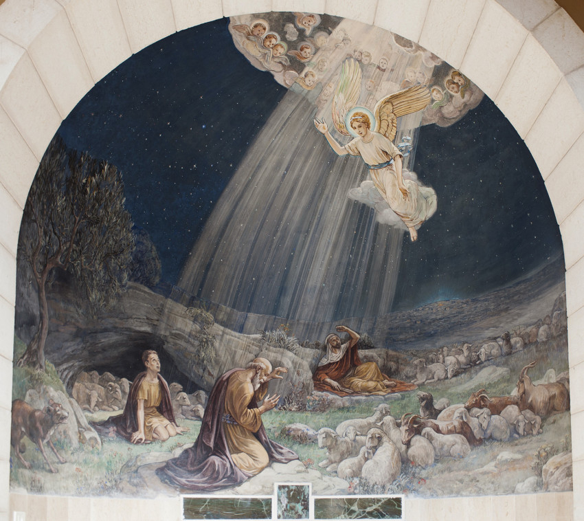 A Betlehem melletti Pásztorok mezeje-templom freskója