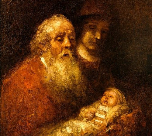 Rembrandt: Simeon hálaéneke (cca. 1669) olaj, vászon, Stockholmi Nemzeti Múzeum