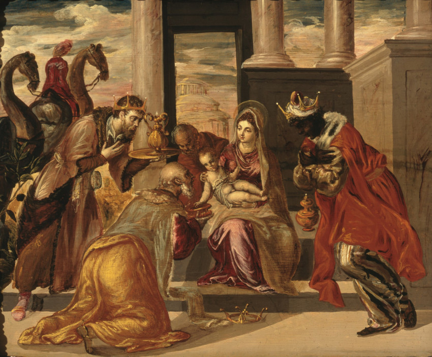 El Greco: A királyok imádása; 1568 (Museo Soumaya, Mexikóváros)