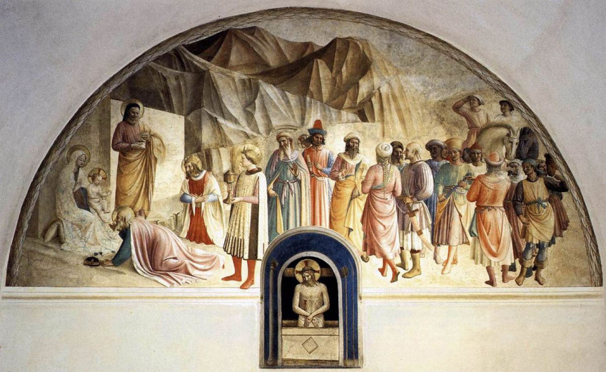 Fra Angelico: A háromkirályok imádása (1441–1442 körül, Szent Márk-konvent, Firenze)