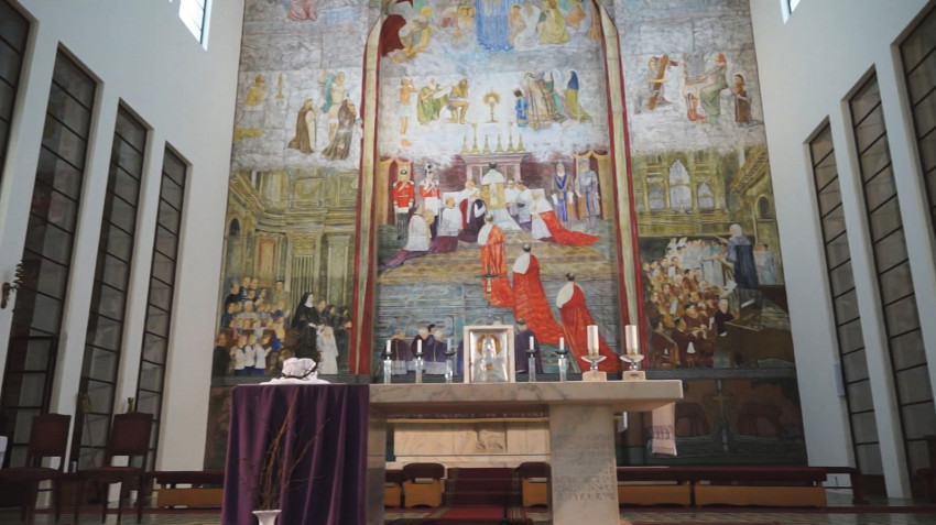 Nagy Sándor freskója a csornai Jézus Szíve-templomban