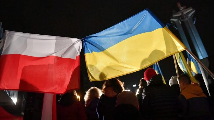 Gdanski tüntetés Ukrajna mellett. Fotó: ANSA/Vatican News