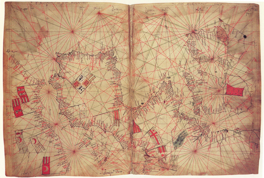 Atlanti térkép, Vesconte 1325-ben készült atlaszából (Fotó: Lovagok.hu)