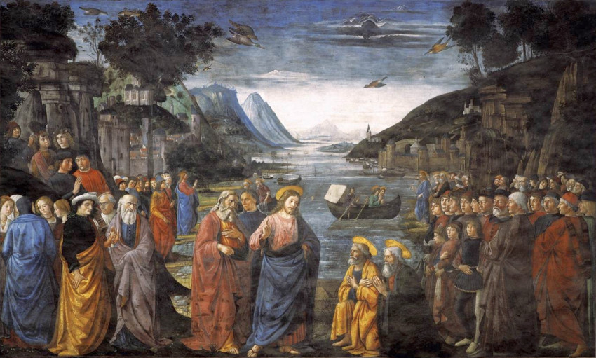 Az apostolok hivatása, Domenico Ghirlandaio freskója a Sixtus-kápolnában, 1481–82 