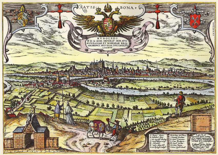 A katedrális és környéke egy 16. század végi illusztráción