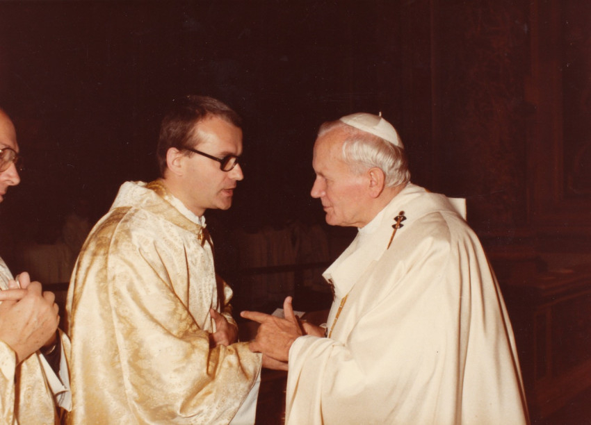 Doktoranduszként Szent II. János Pál pápával a Vatikánban