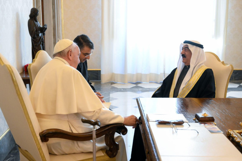 Salmad bin Hamad, trónörökös herceg látogatása Ferenc pápánál