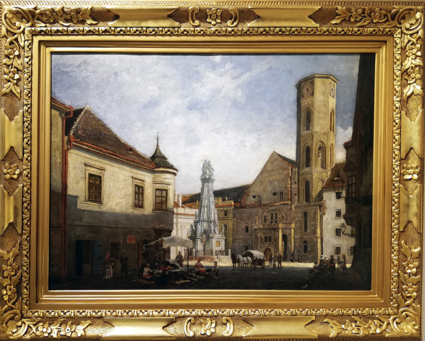 Schickedanz Albert: Budavári látkép a Schulek-féle átépítés előtti Mátyás-templommal