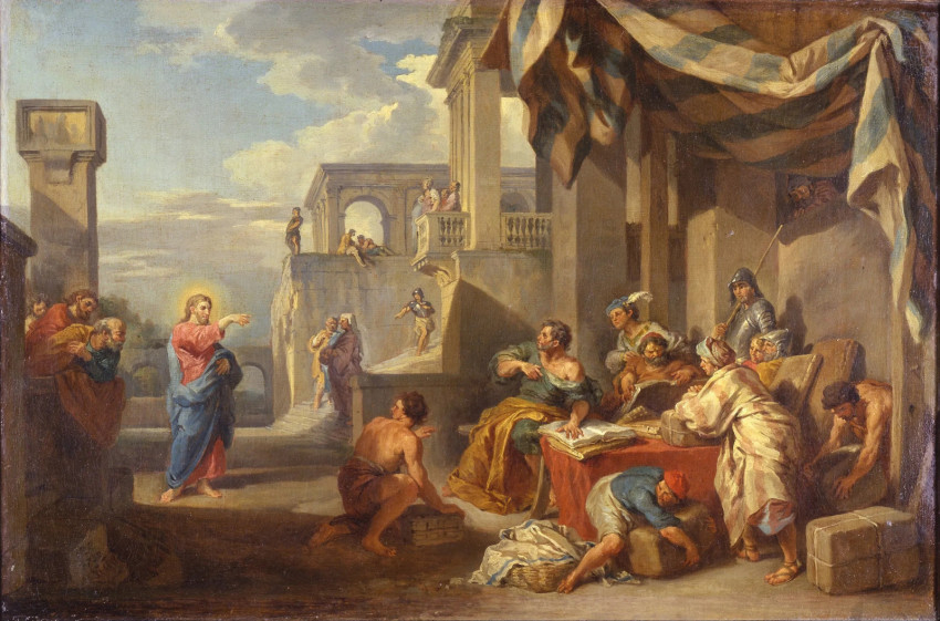 Giovanni Paolo Panini (1691–1765): Jézus elhívja Mátét (olaj, vászon, Museo Poldi Pezzoli, Milánó)