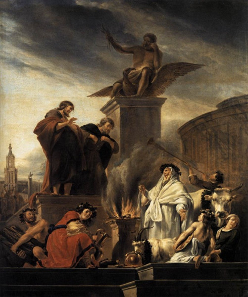 Nicolaes Berchem: Pál és Barnabás Lystrában (1650)