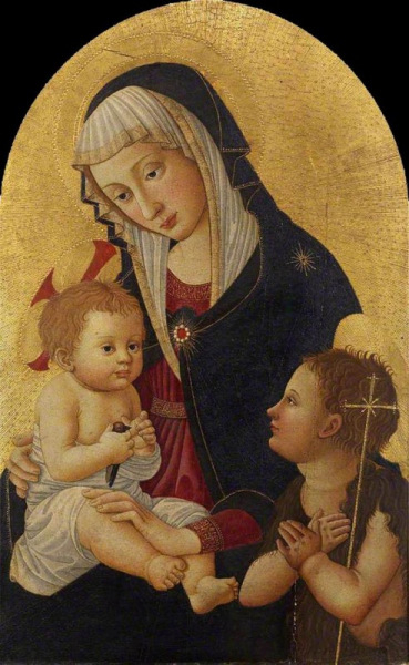 Fiorentino: A Szűz a gyermek Jézussal és Keresztelő Szent Jánossal (1460)