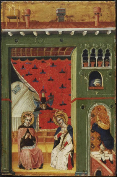 Egy angyal megkoronázza Szent Cecíliát és férjét (1380 körül)