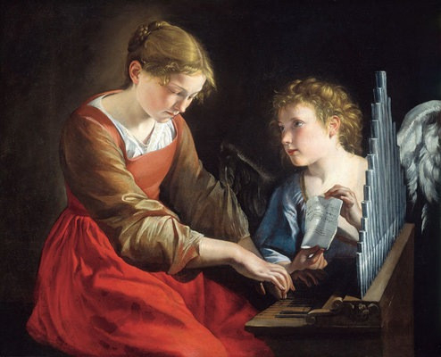 Orazio Gentileschi: Szent Cecília és az angyal (1618–21)