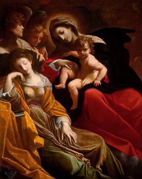 Lodovico Carracci: Szent Katalin álma (1593 körül)