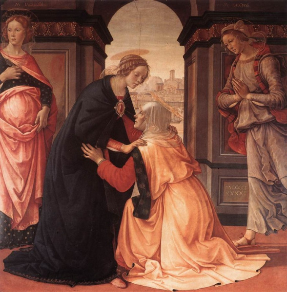 Domenico Ghirlandaio: Mária és Erzsébet találkozása (1491 körül)