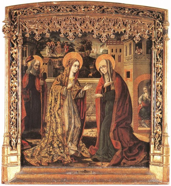 Ismeretlen spanyol mester: Mária látogatása Erzsébetnél (1480-1500)