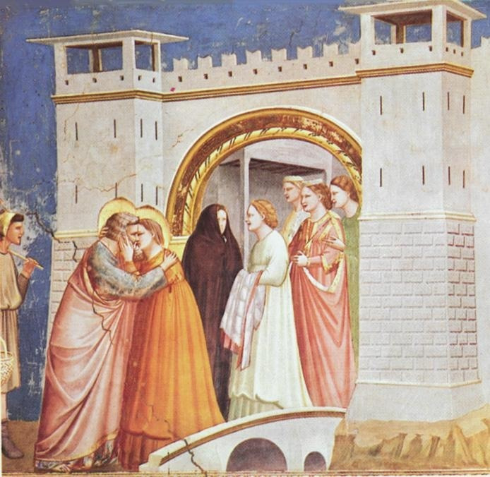 Giotto: Anna és Joachim találkozása az Arany Kapunál (1305)
