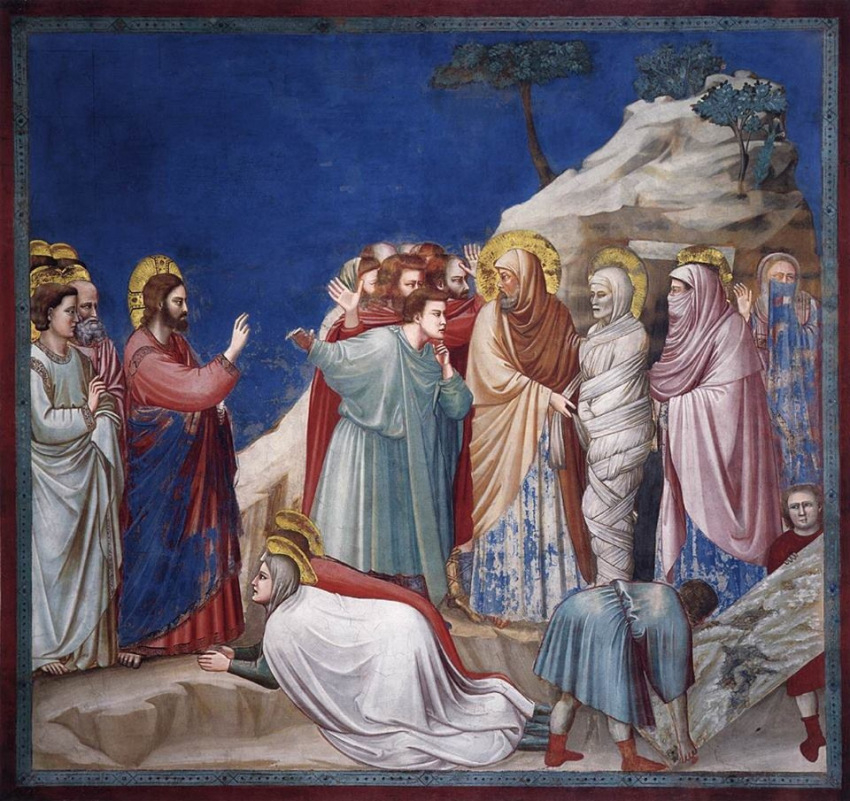 Giotto di Bondone: Lázár feltámasztása (14. század)