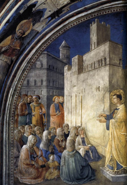 Fra Angelico: Szent István prédikál (1447–1449)