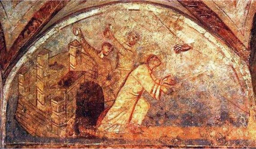 Ismeretlen francia festő: Szent István megkövezése  (800 körül)