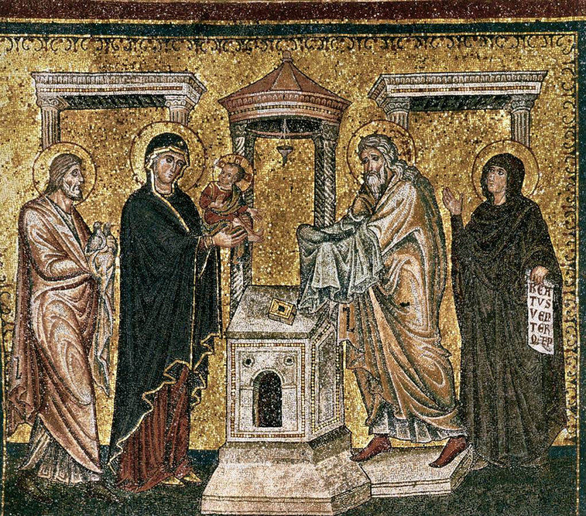 Jacopo Torriti: Urunk bemutatása (a Santa Maria Maggiore-bazilika apszismozaikja; 1296)