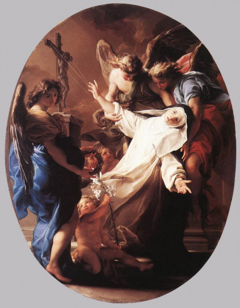 Pompeo Batoni: Sienai Szent Katalin elragadtatása (1743)
