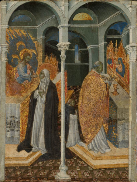 Giovanni di Paolo: Sienai Szent Katalin misztikus áldozása (15.század)