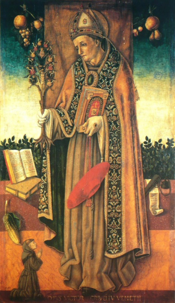 Vittorio Crivelli: Szent Bonaventura a Megváltás Fájával (1500 körül)