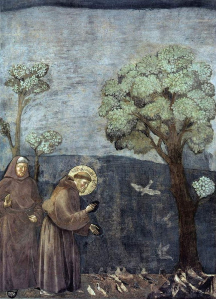 Giotto: Szent Ferenc a madaraknak prédikál