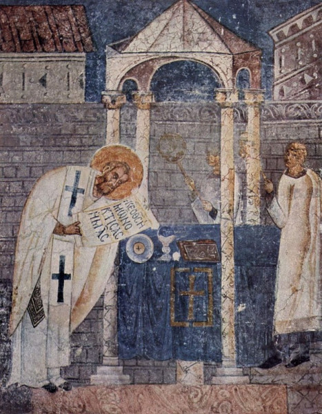 Nagy Szent Vazul az ohridi katedrális freskóján